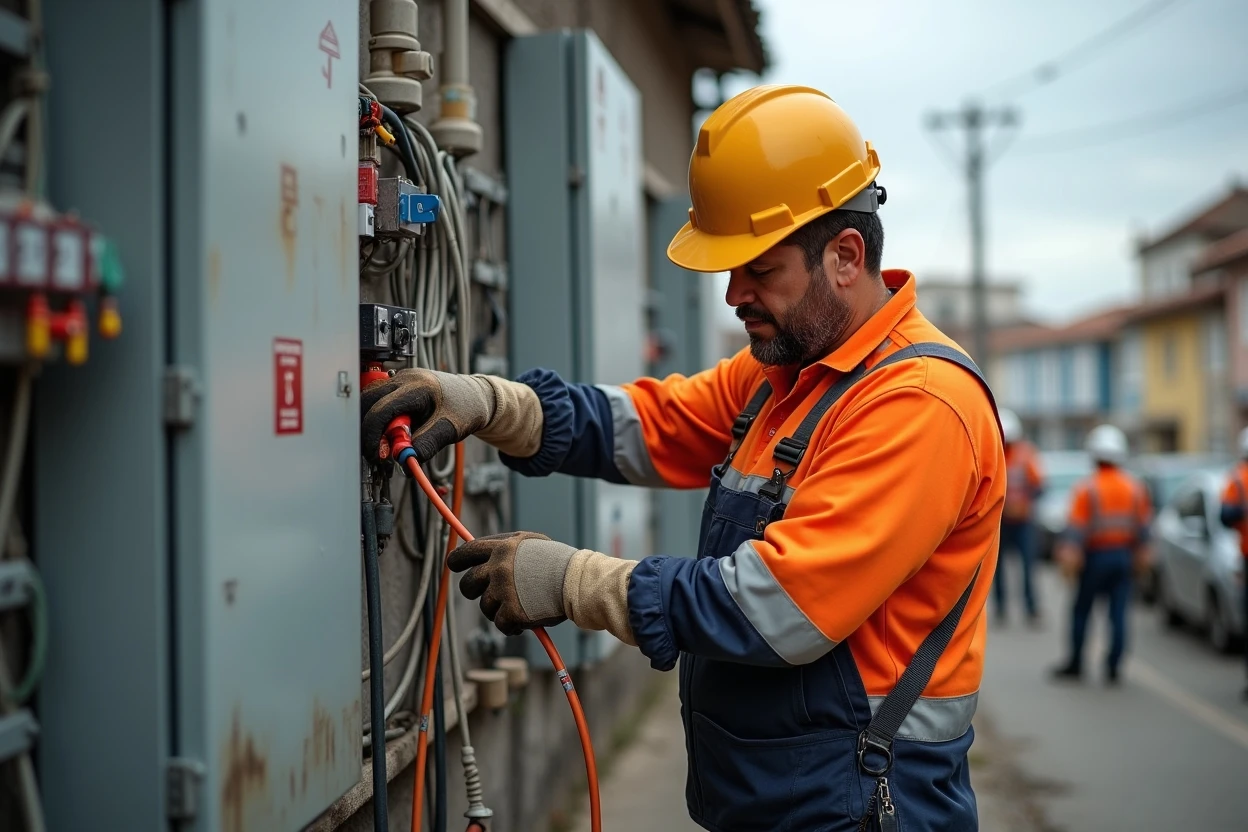 Instalación de cableado eléctrico en taller industrial